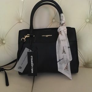 NWT Karl Lagerfeld Black Tote/Crossbody Bag